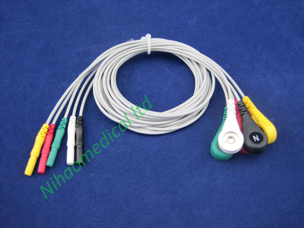 Din-ECG-Leadwires-set-5-lead-snap-IEC